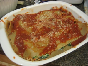 topped with Parmesan cheese