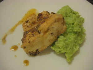 Latin Spice Rub on Chicken with Mashed Lima Beans